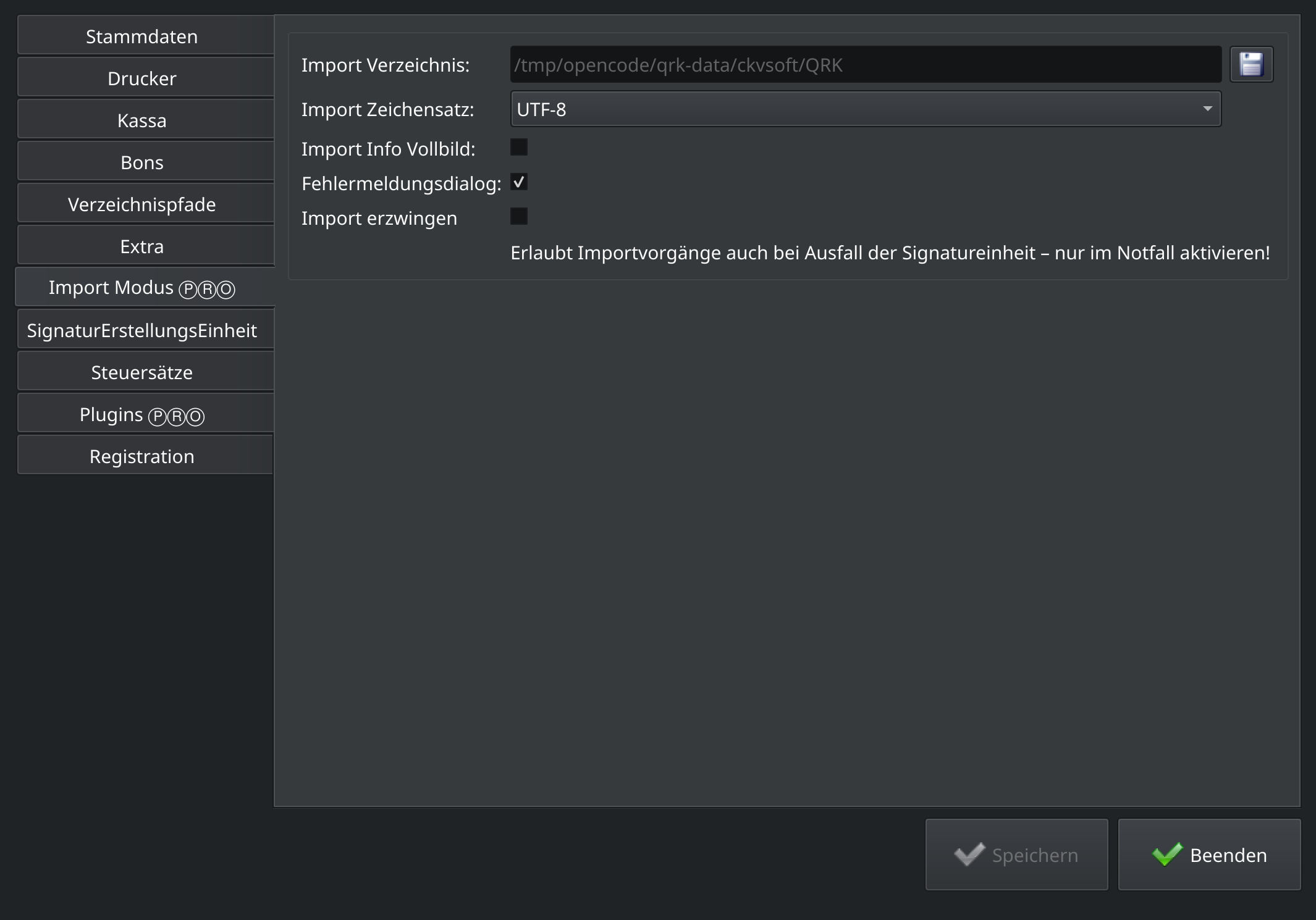 Import modus pro